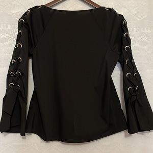 Neiman Marcus Grommet Tie Sleeve Top